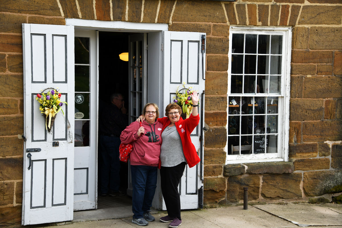 001 Deb Figgner and Susie Hageman in Amana Colonies.JPG